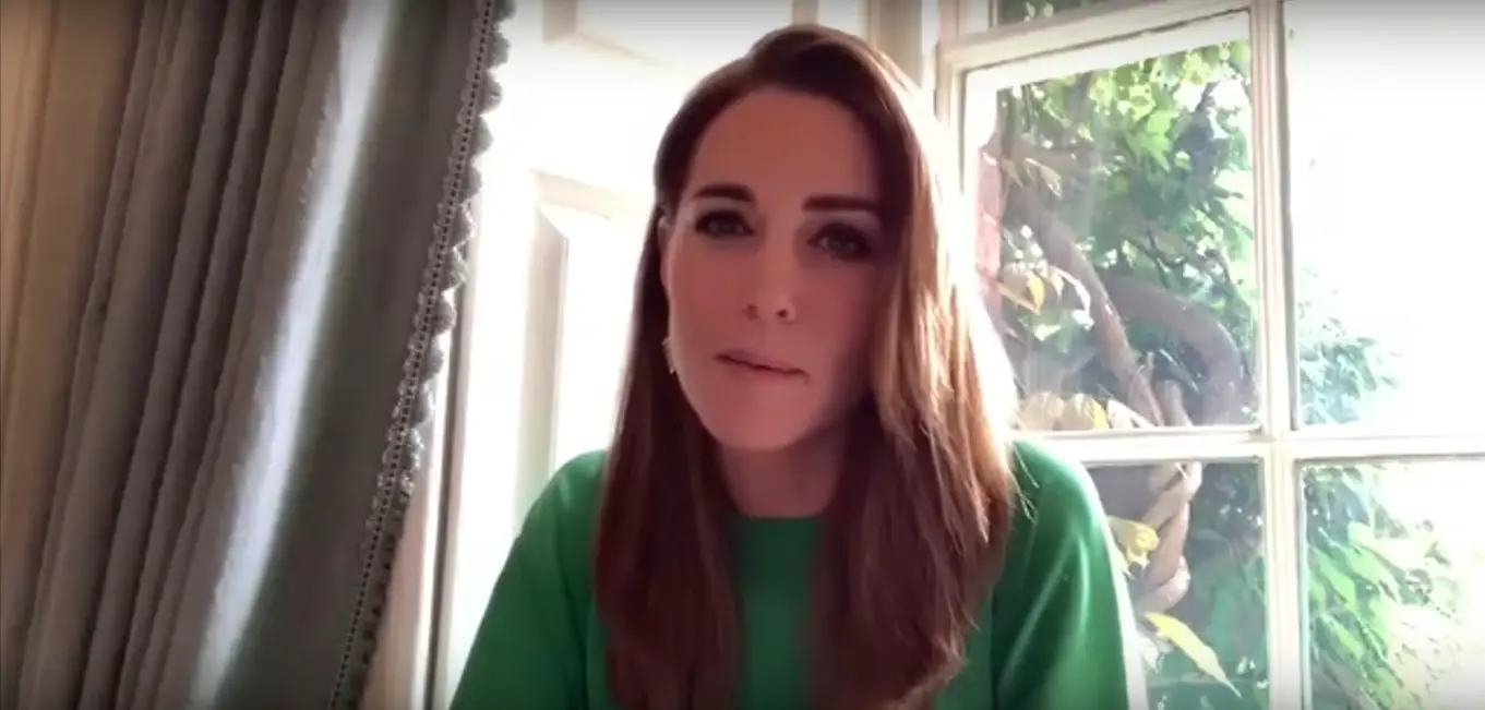 The Duchess of Cambridge looked gorgeous in green for a children hospice week video call