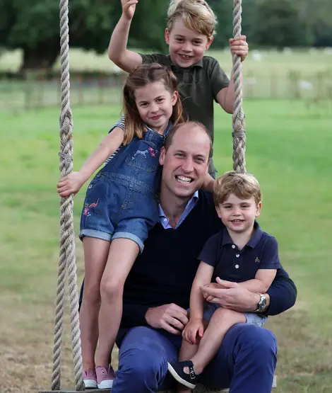 The Duke and Duchess of Cambridge released two family pictures with Prince George Princess Charlotte and Prince Louis to mark Fathers day and Prince Williams birthday