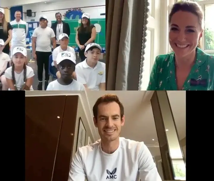 Duchess Kate with Andy Murray for Wimbledon week zoom call