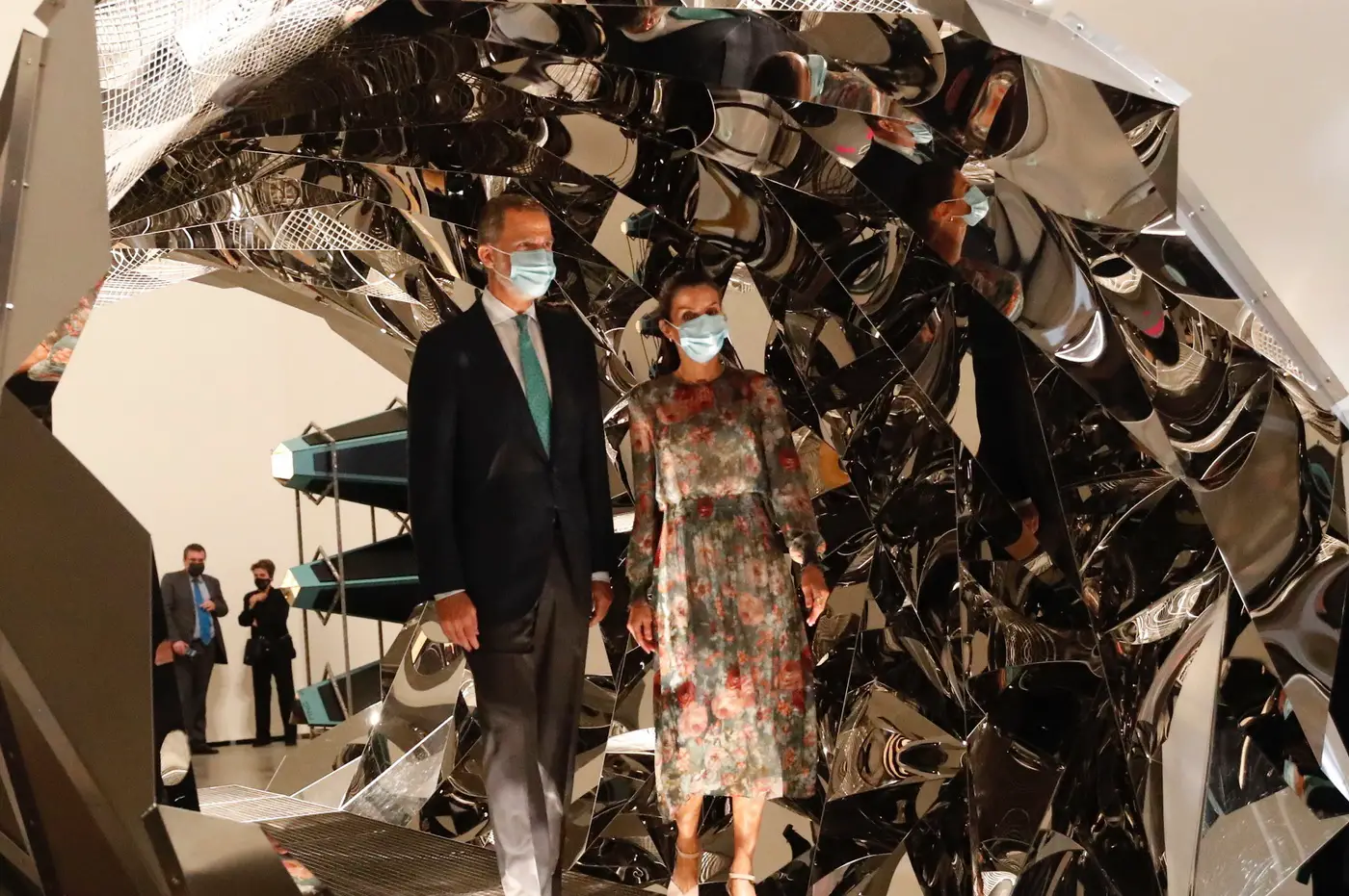 King Felipe and Queen Letizia of Spain at the Your vision expires (2002) by Olafur Eliasson