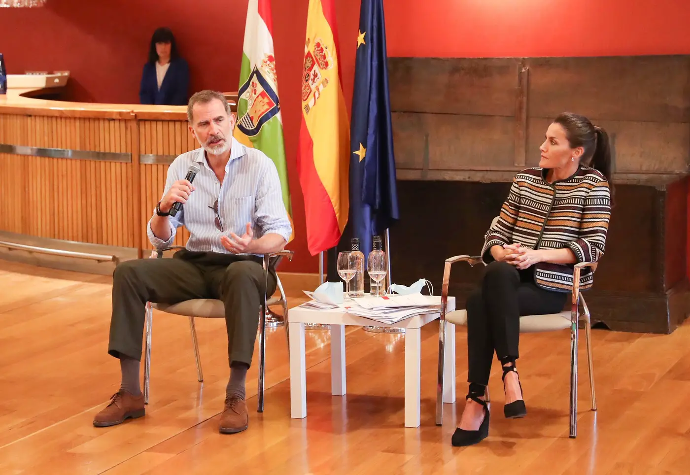 King Felipe and Queen Letizia of Spain attended a meeting during La Rioja visit