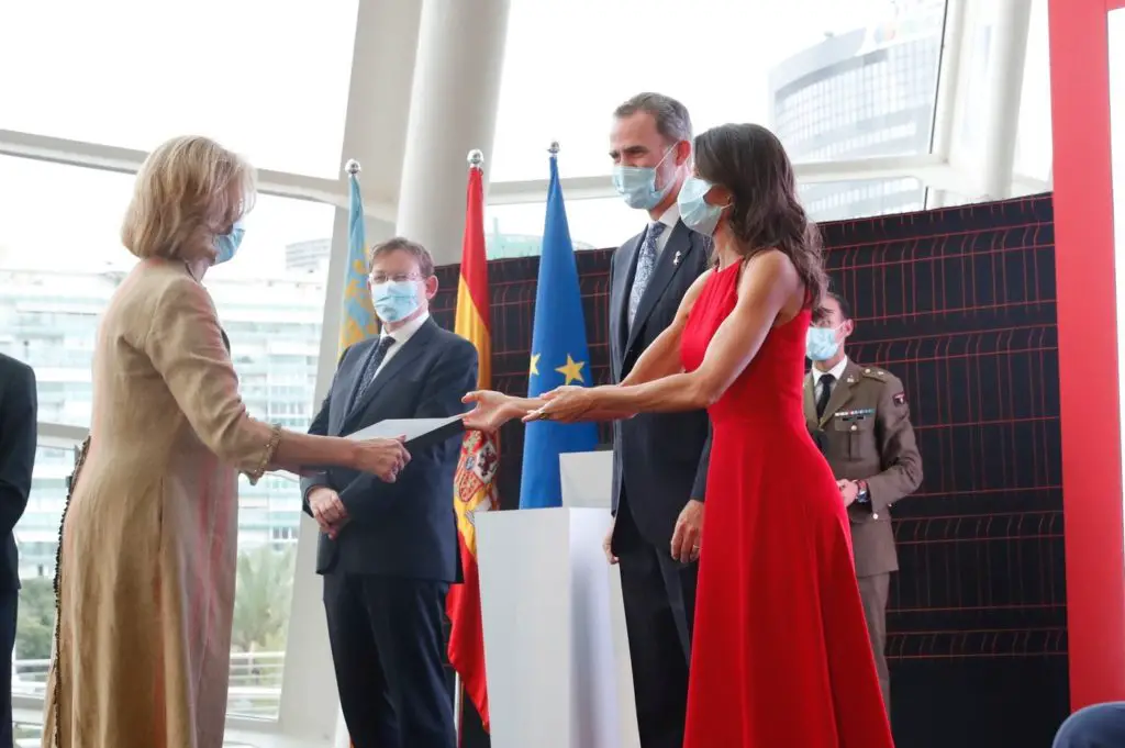 Queen Letizia in Red Halter Neck Dress for Innovation Awards | RegalFille