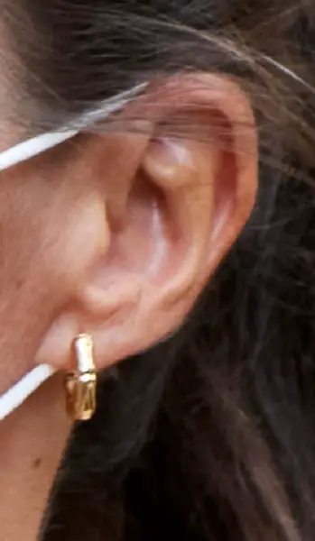 Queen Letizia wore gold bamboo hoop earrings