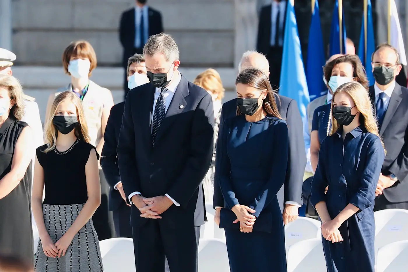 Spanish Royals at the Solemn act of tribute to the victims of Covid-19 and recognition of society