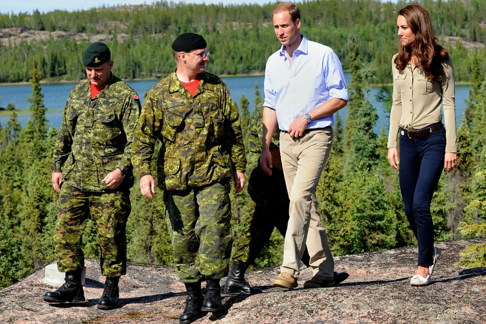 The Duchess of Cambridge in Burberry shirt duirng canada tour in 2011