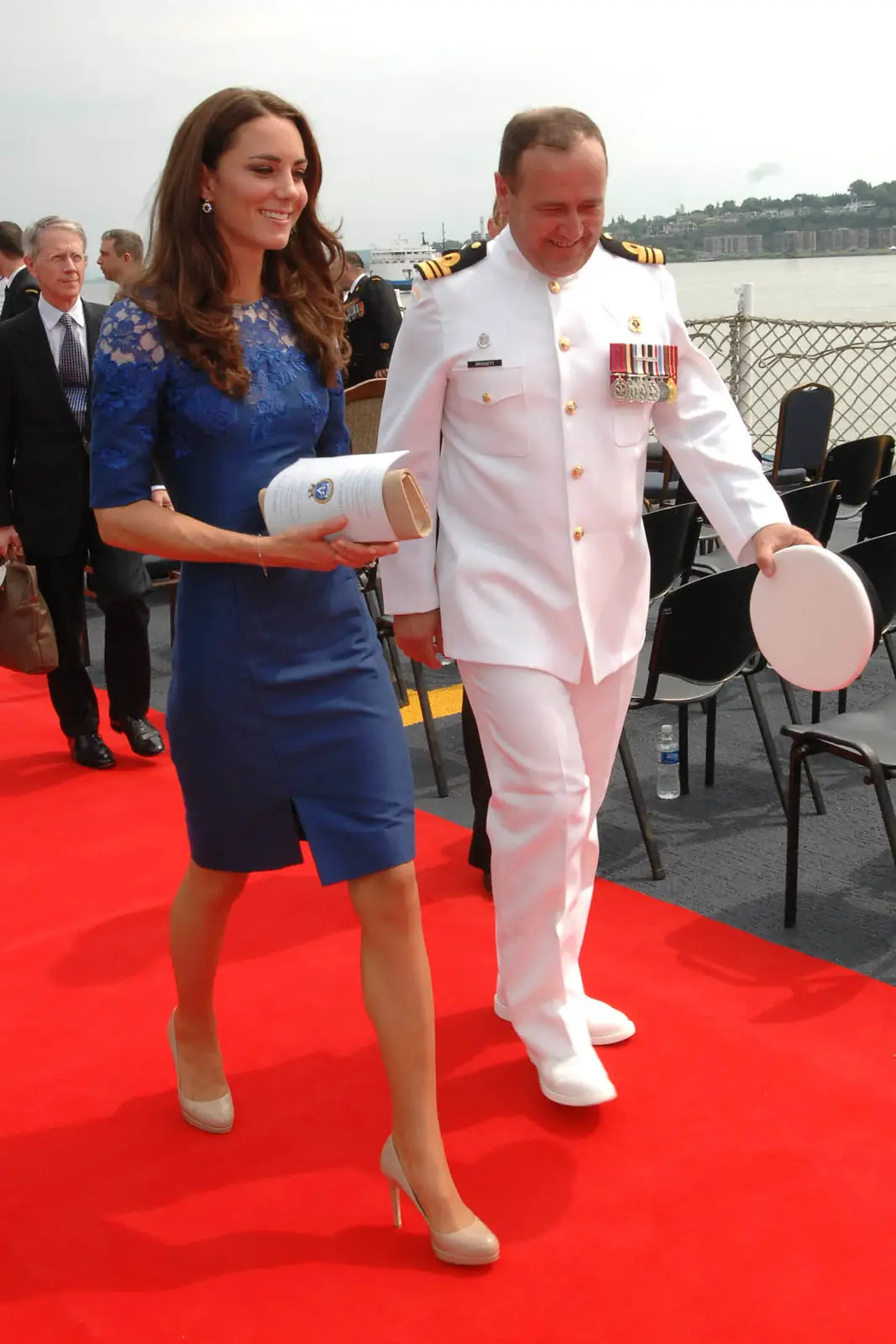 The Duchess of Cambridge leaving the HMCS Montréal
