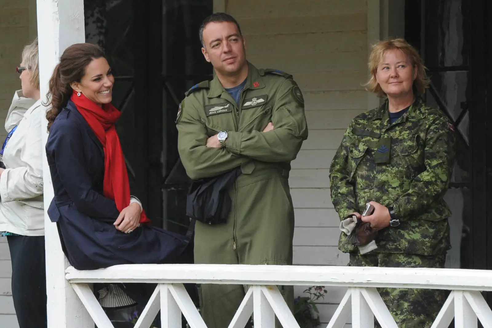 The Duchess of Cambridge watched Prince William participating in helicoptor rehearsal during canada tour 2011