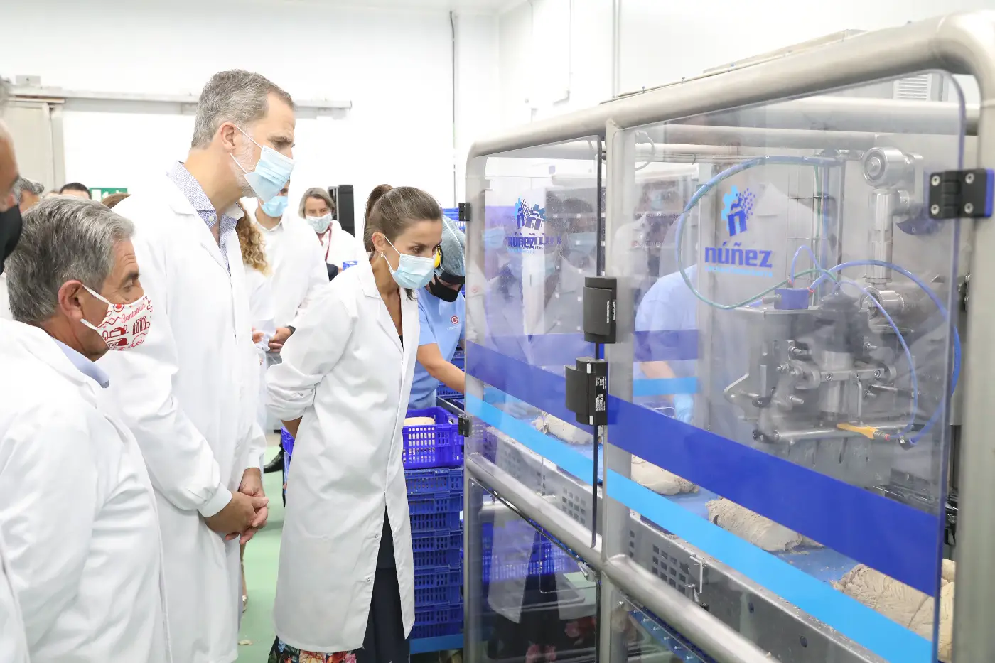 King Felipe and Queen Letizia at canned food company