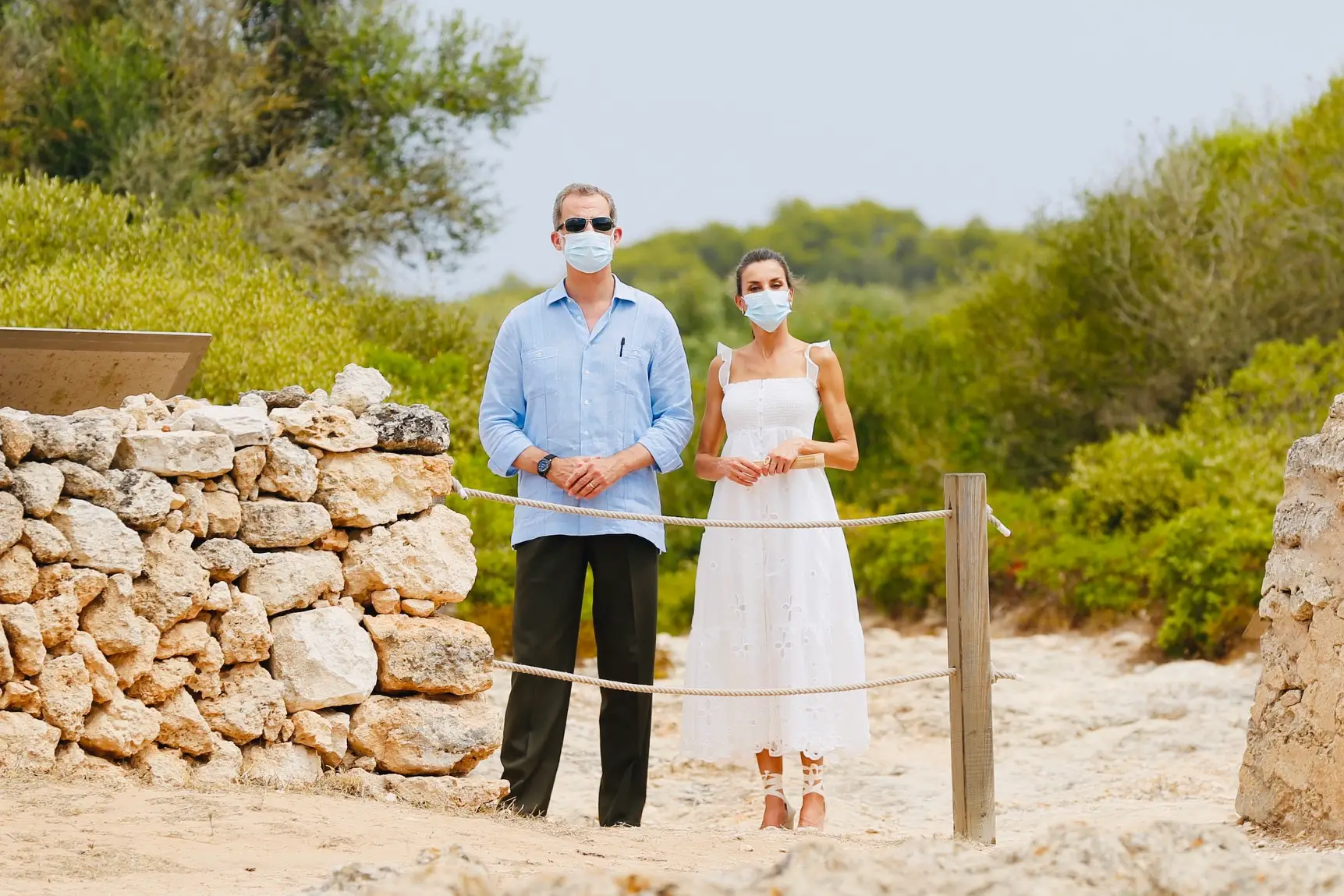 King Felipe and Queen Letizia of Spain during the tour of Island of Menorca in Palma