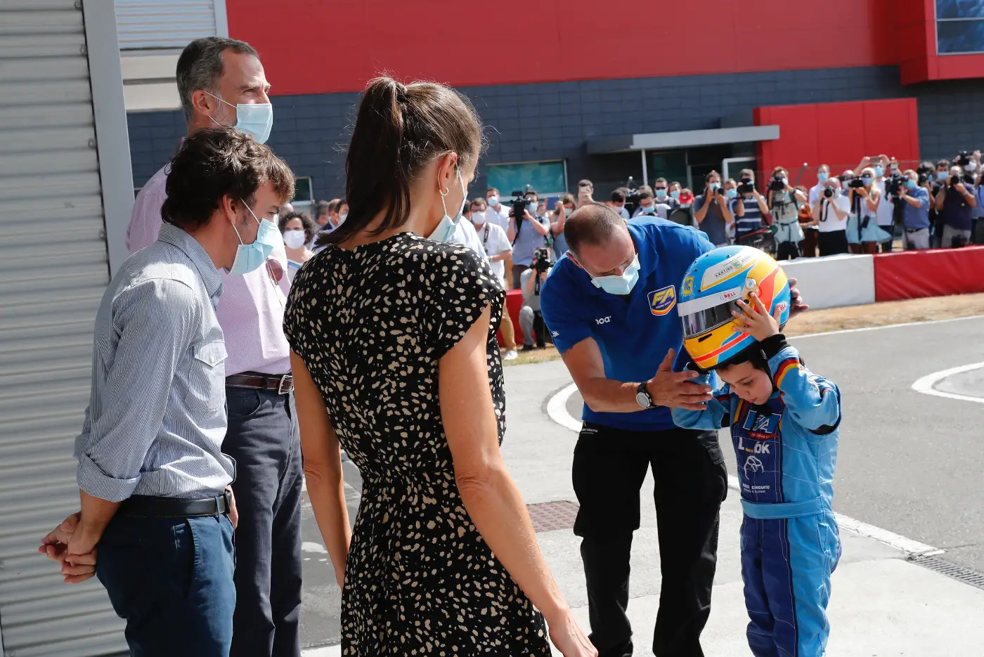 King Felipe and Queen Letizia of spain at at the Fernando Alonso Circuit Museum