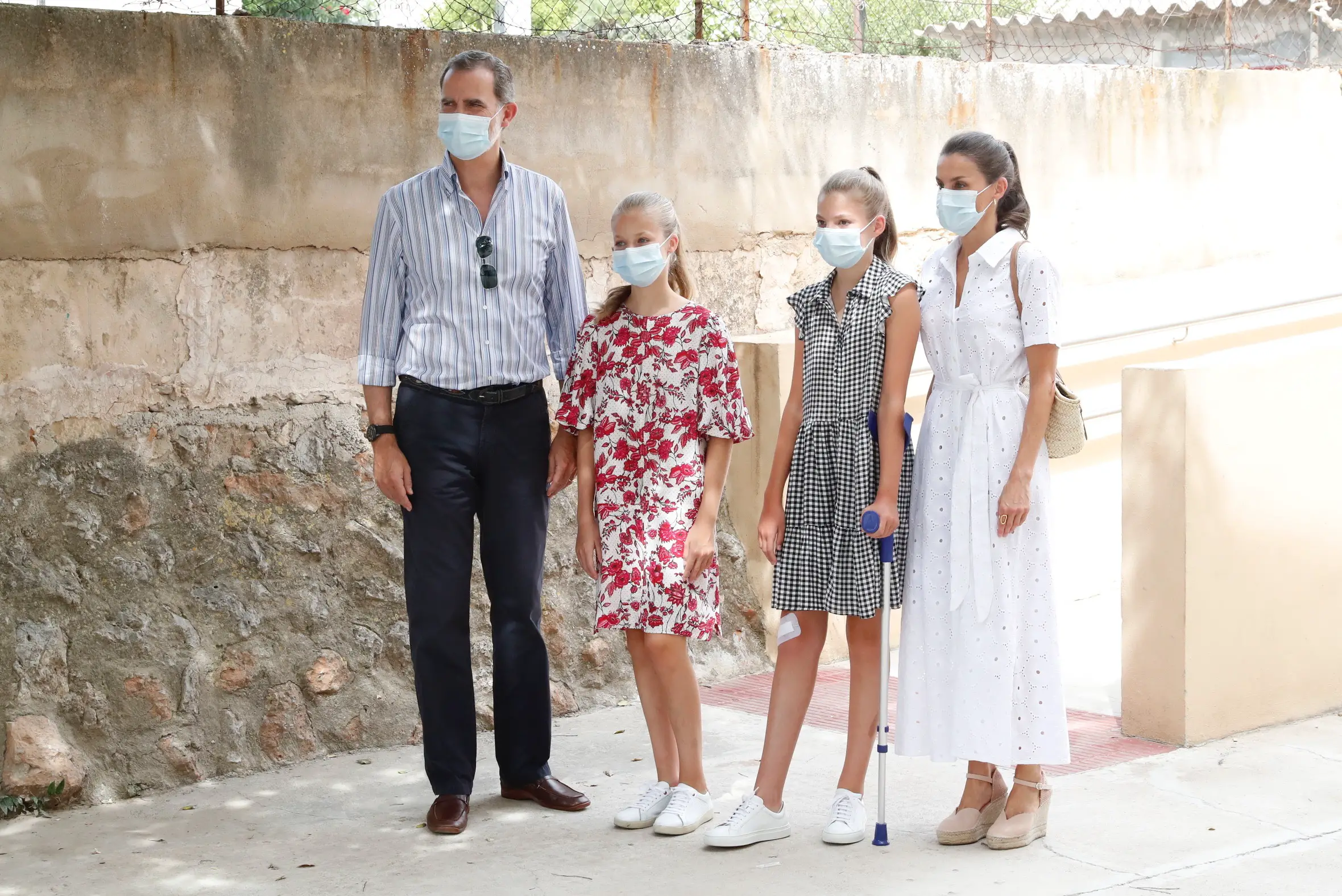 King Felipe and queen Letizia of Spain with daughters in Palma for a charity visit during summer vacation