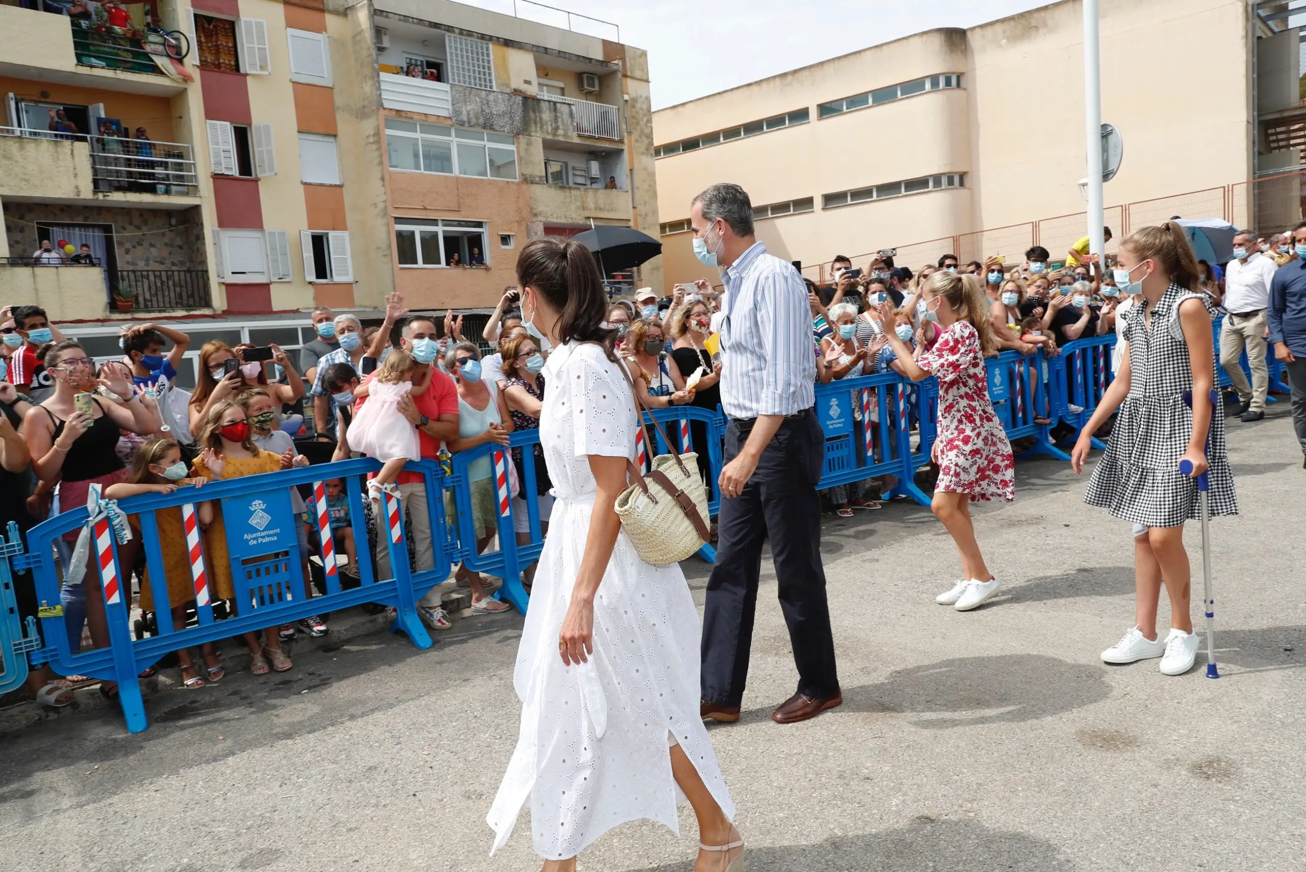Queen Letizia of Spain looked lovely in white Vintage Ibiza Dress in Palm