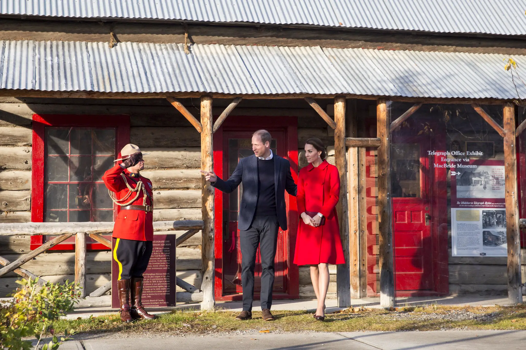 The Duchess of Cambridge in red carolina herrera coat