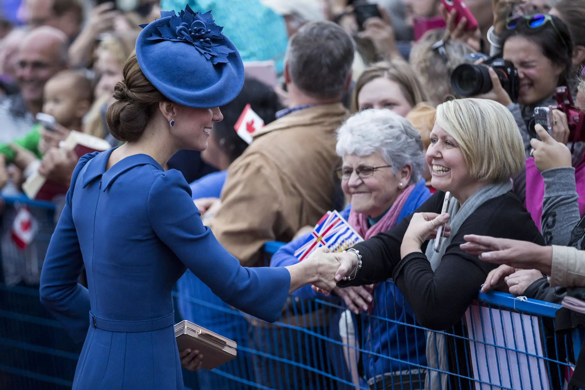 The Duchess of Cambridge meeting with the public during welcome ceremony in Canada in 2016