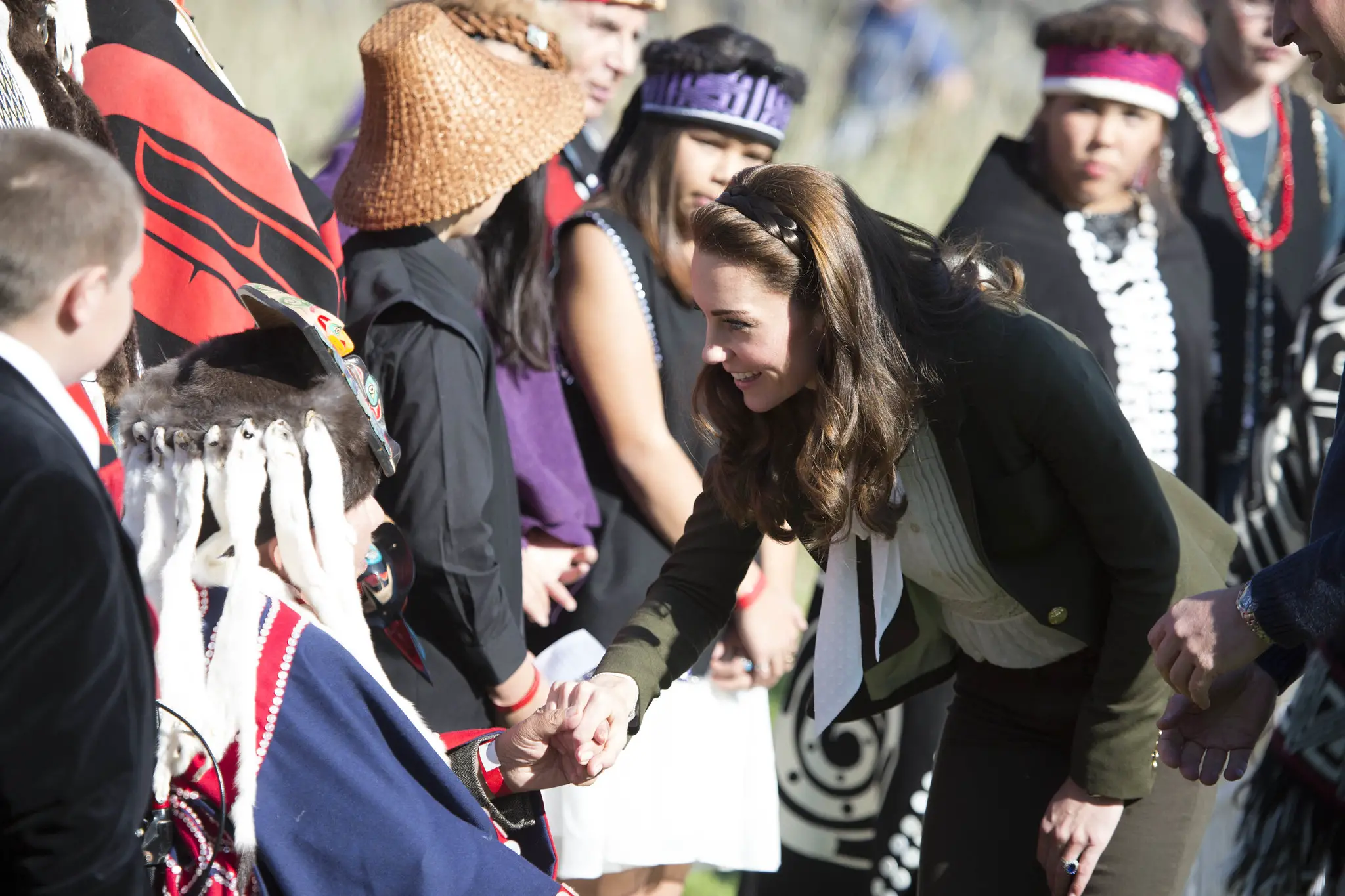 The Duchess of cambridge met with some members of the public in Haida Gwaii