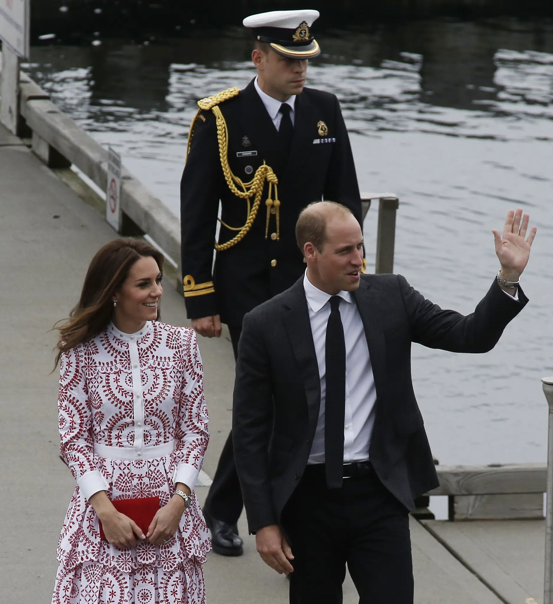 The Duke and Duchess of Cambridge at vancouver harbour