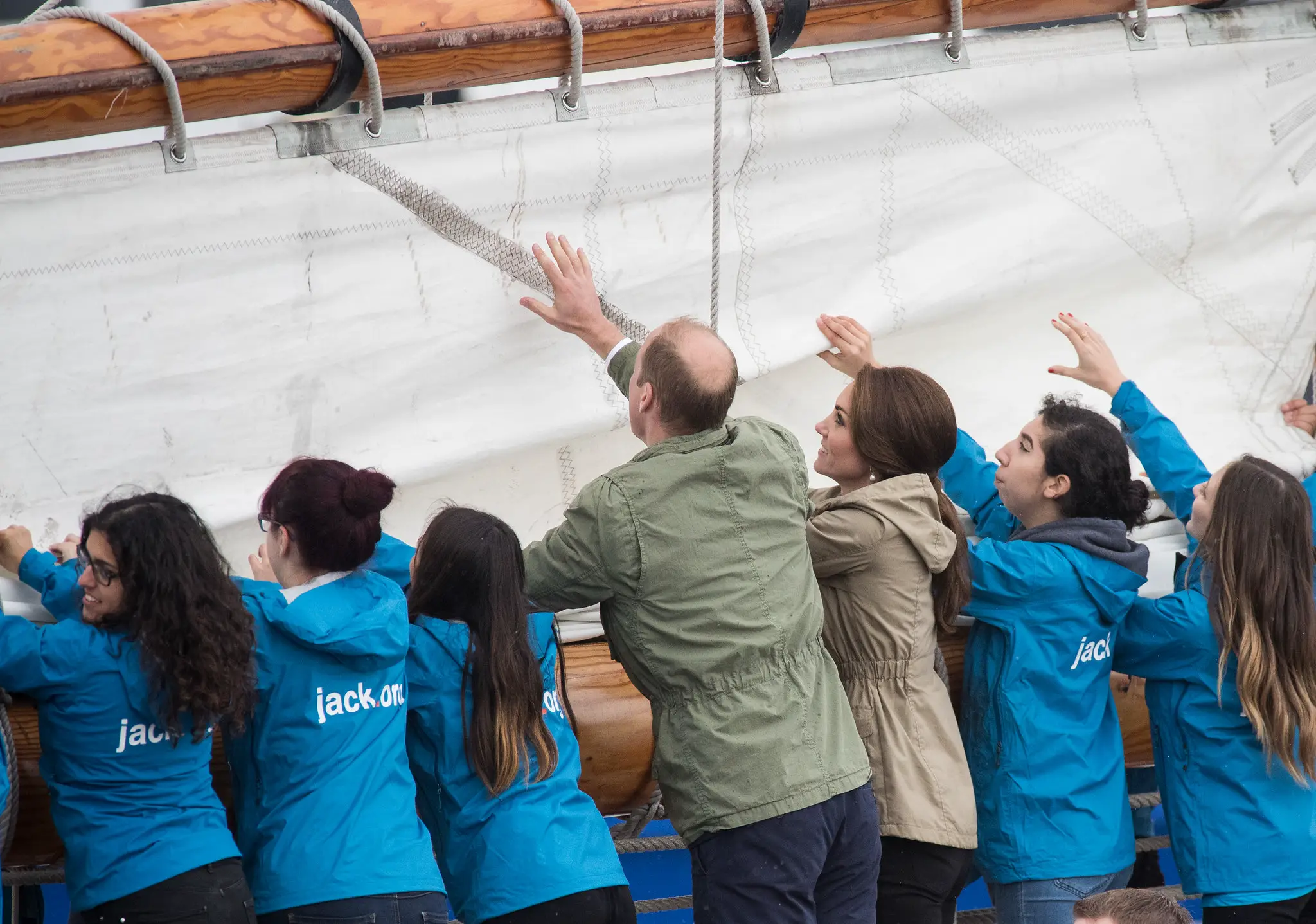 The Duke and Duchess of Cambridge tried their hand at helming the ship in Canada