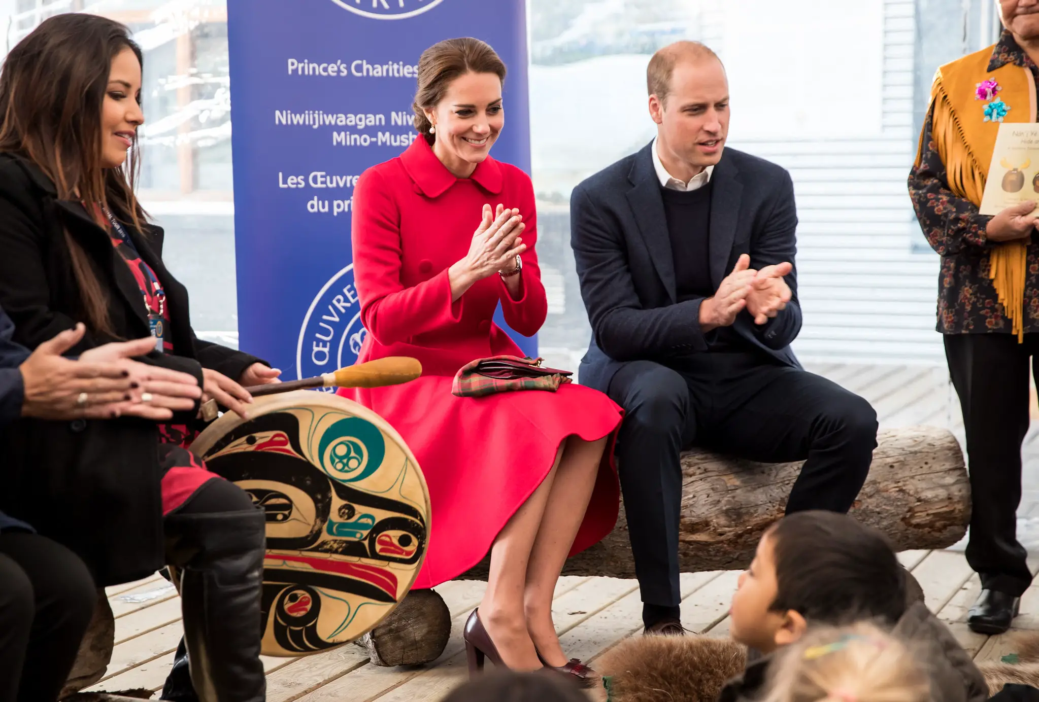 The Duke and Duchess of cambridge at story time in yukon