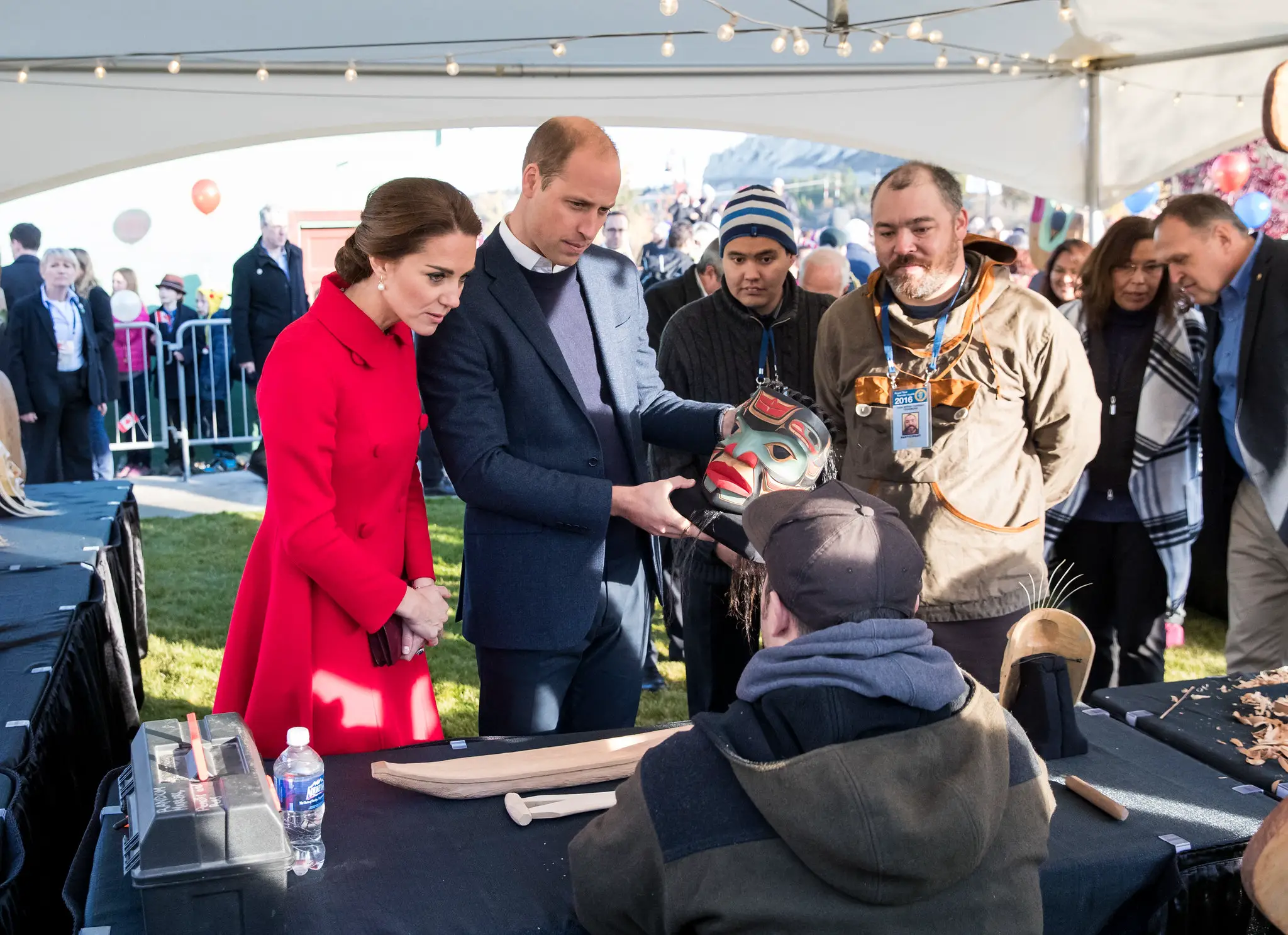 The Duke and Duchess of cambridge at street party in whitehorse