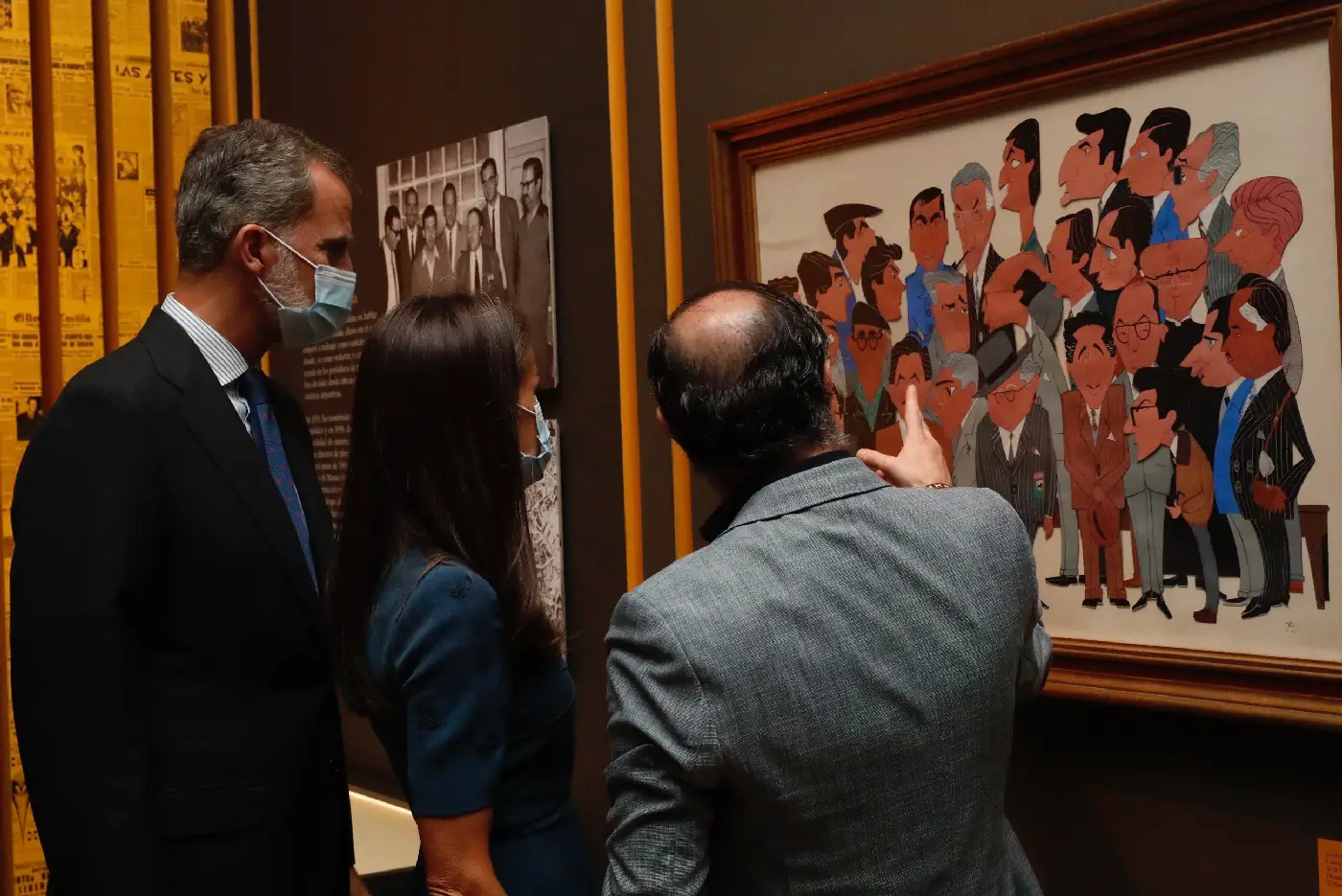 King Felipe and Queen Letizia of Spain at the exhibitio in National Library of Spain