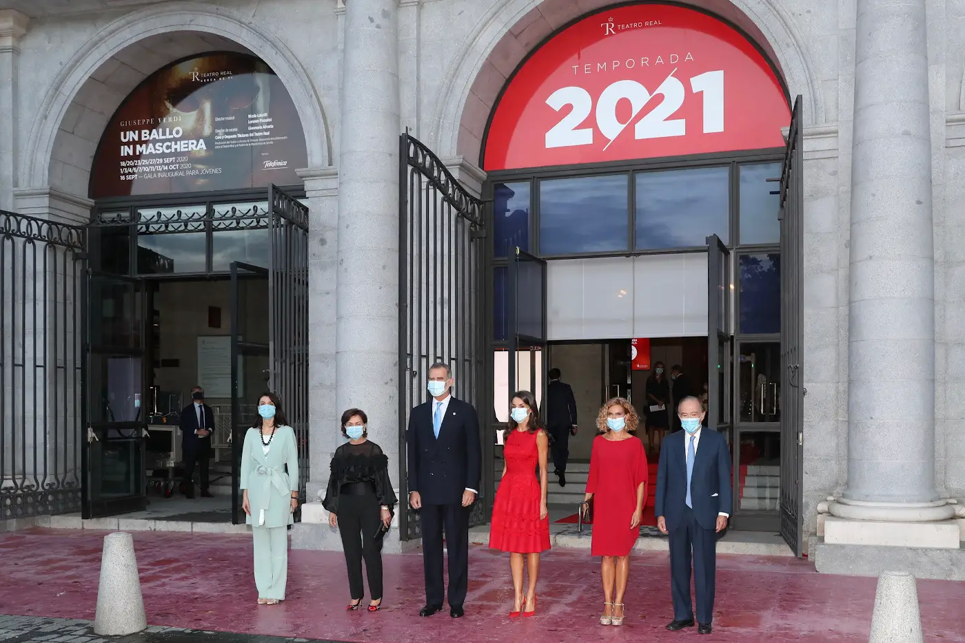 Queen Letizia of Spain in Carolina Herrera Dress for Royal Theatre Opening