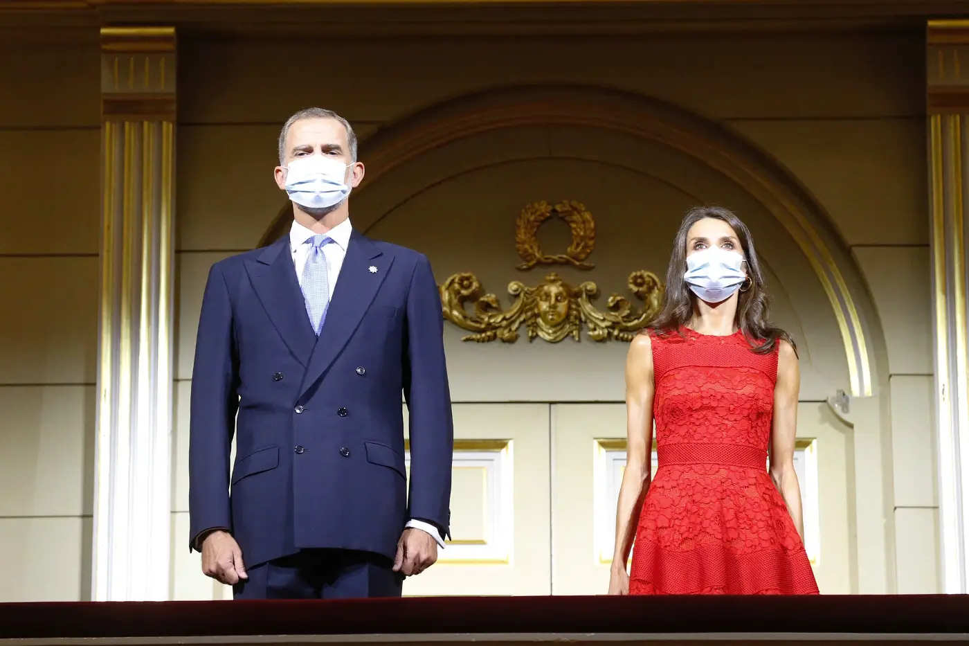 Queen Letizia wore red Carolina Herrera for the Royal Theatre Opening