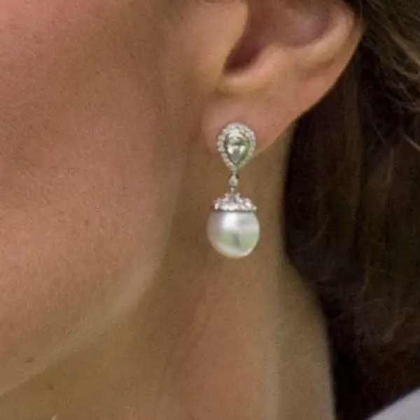 The Duchess of Cambridge wore Robinson Pelham Diamond and Pearl Earrings at the Royal Ascot in 2016
