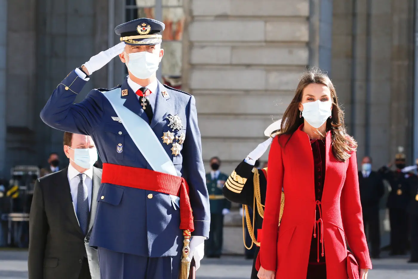 King Felipe and Queen Letizia of Spain at the National Day event