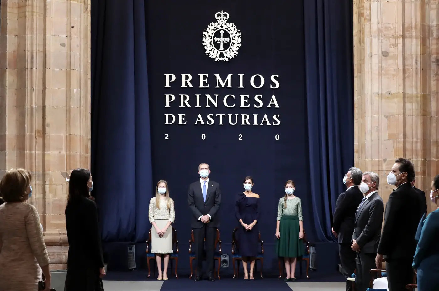 King Felipe and Queen Letizia with their daughters at the Princess of Asturias Award ceremony