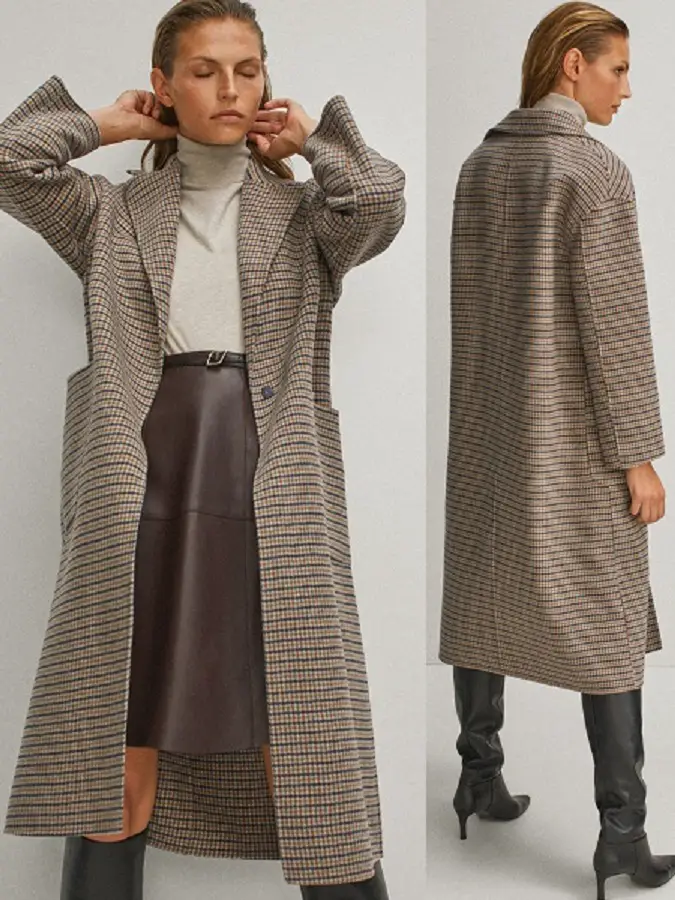 The Duchess of Cambridge wore Massimo Dutti Handcrafted Checked Wool Coat