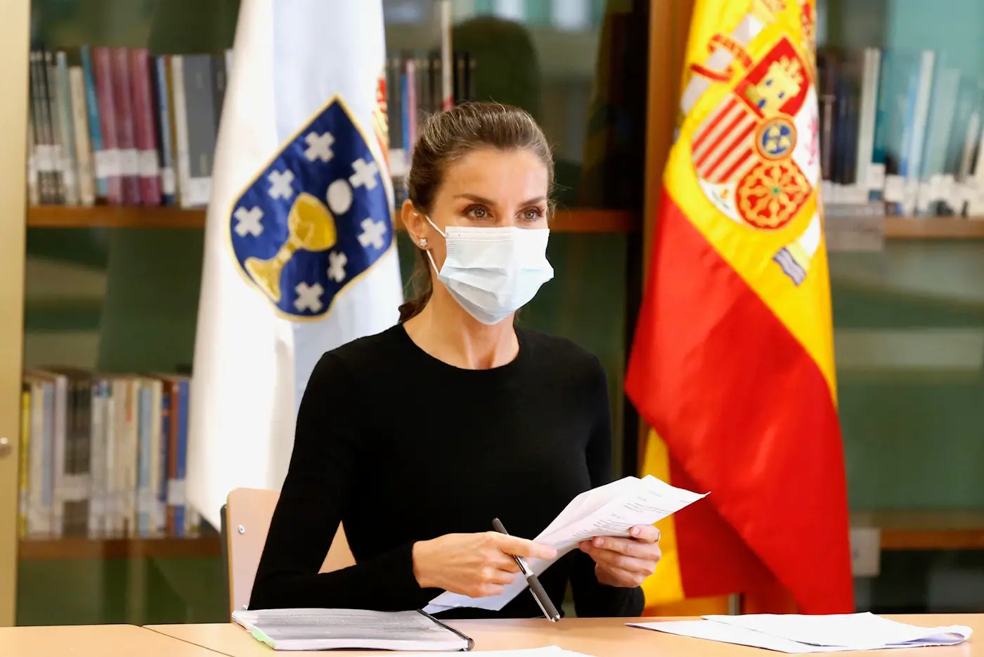 Queen Letizia of Spain at the vocational training center