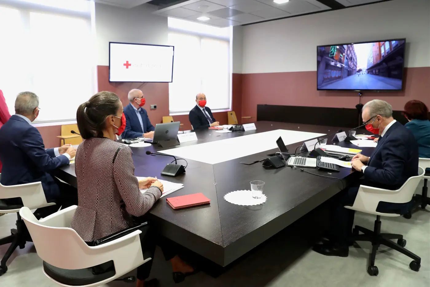 Queen Letizia of Spain attended Spanish Red cross meeting at its headquarter in madrid