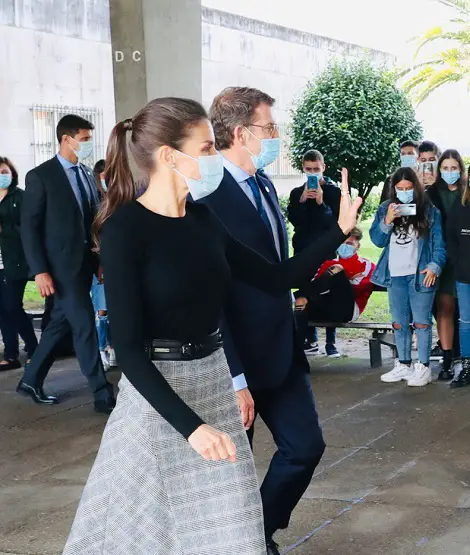Queen Letizia of Spain in Massimo Dutti for Vocational Course Opening