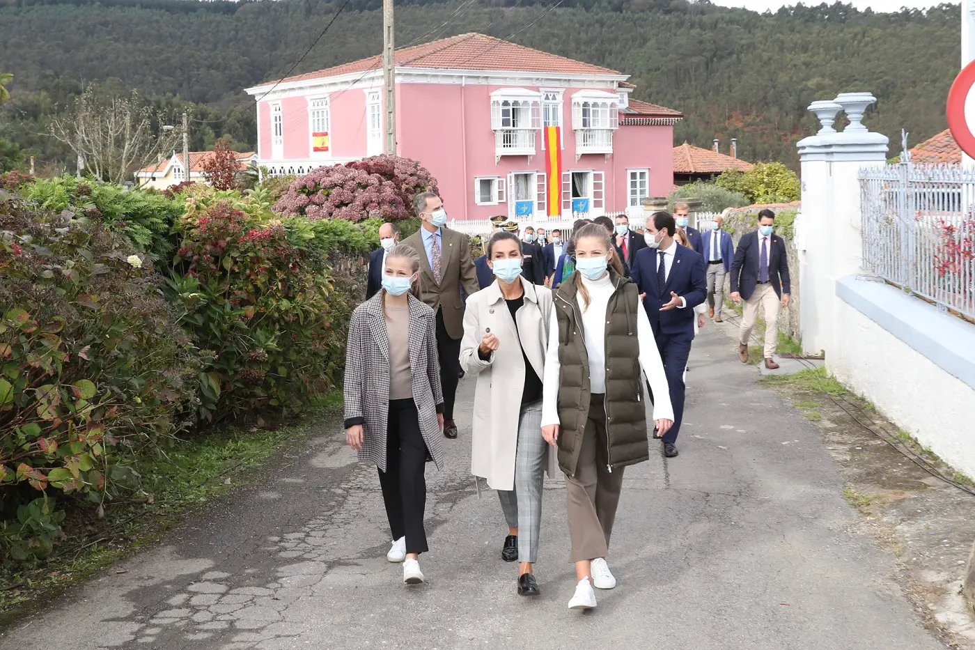 Spain Royals during the tour of Somao Exemplary Town of Asturias 2020