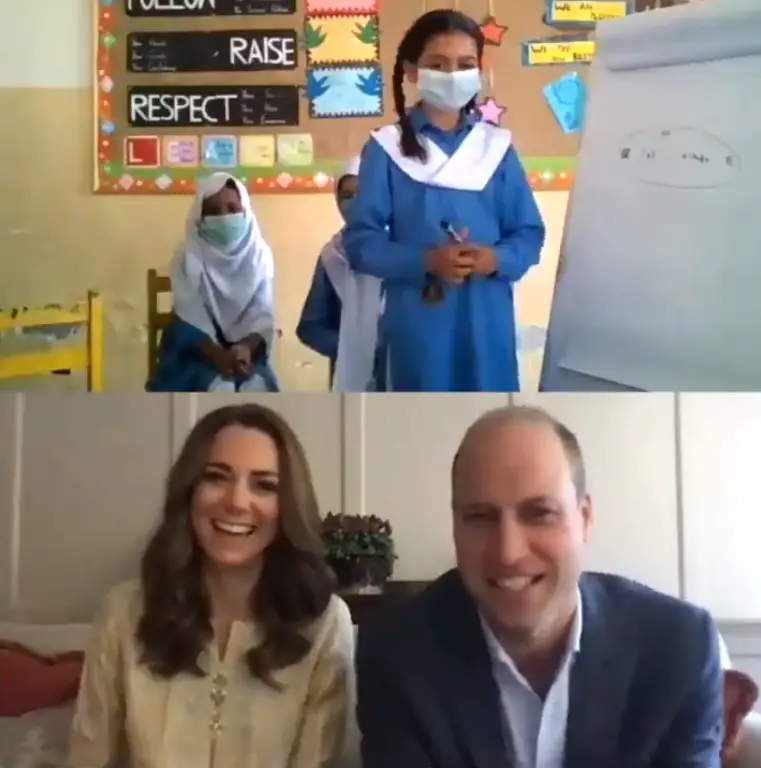 The Duke and Duchess of cambridge talked to the Pakistani students and teachers
