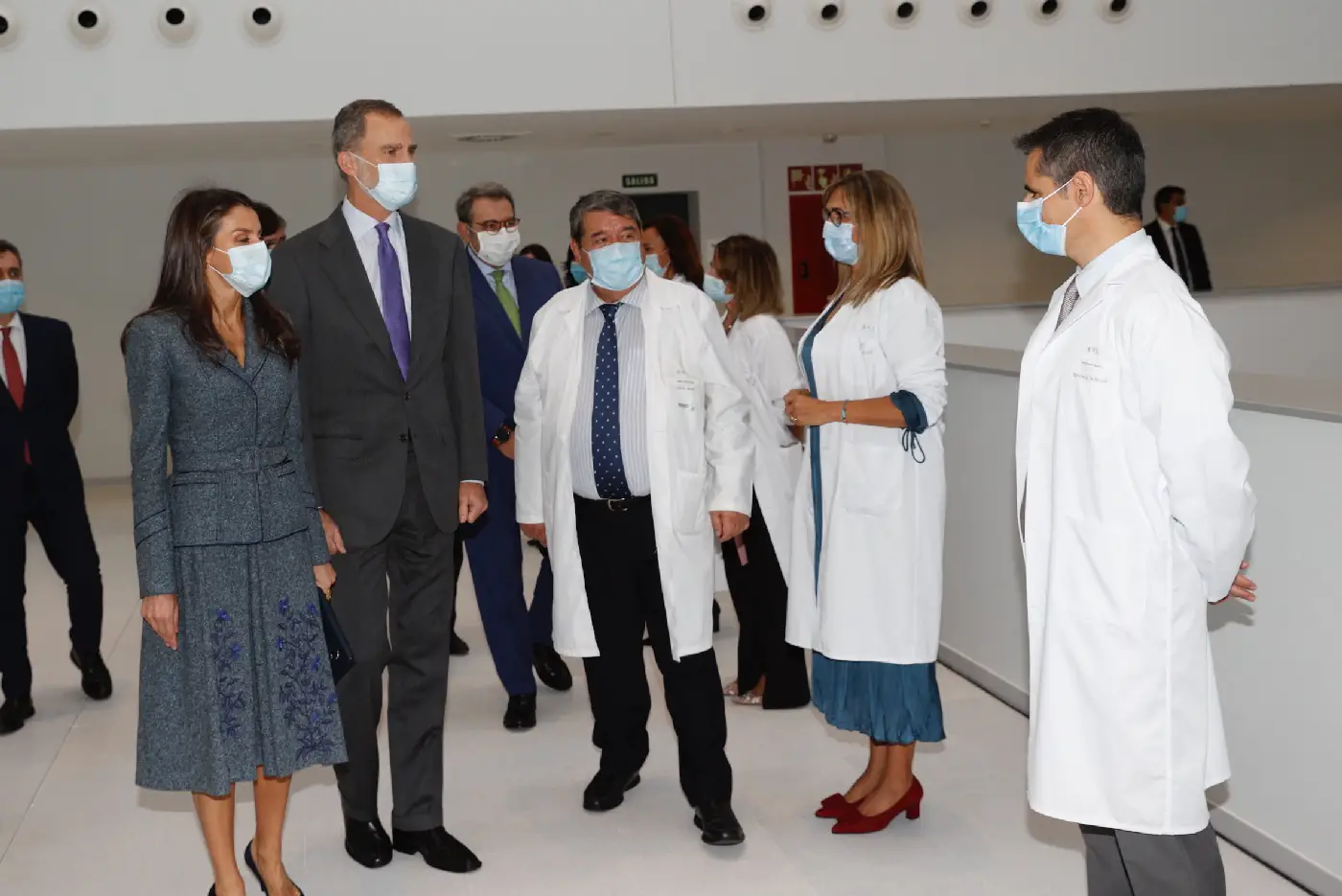 King Felipe and Queen Letizia met with the staff at the new Toledo University Hospital