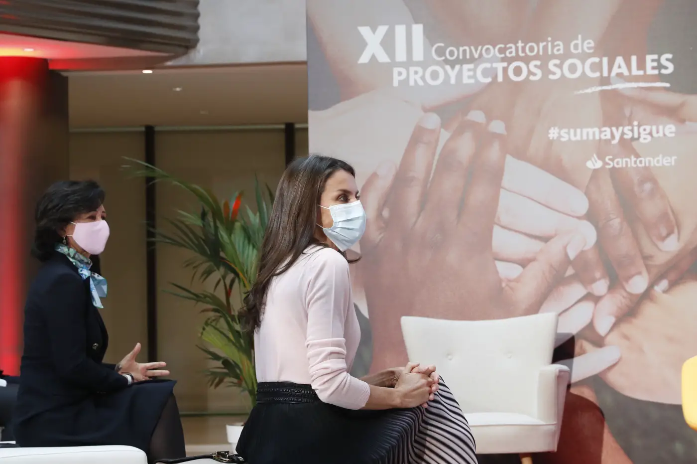 Queen Letizia of Spain presided over the closing ceremony of the XII Call for Social Projects of Banco Santander in Madrid