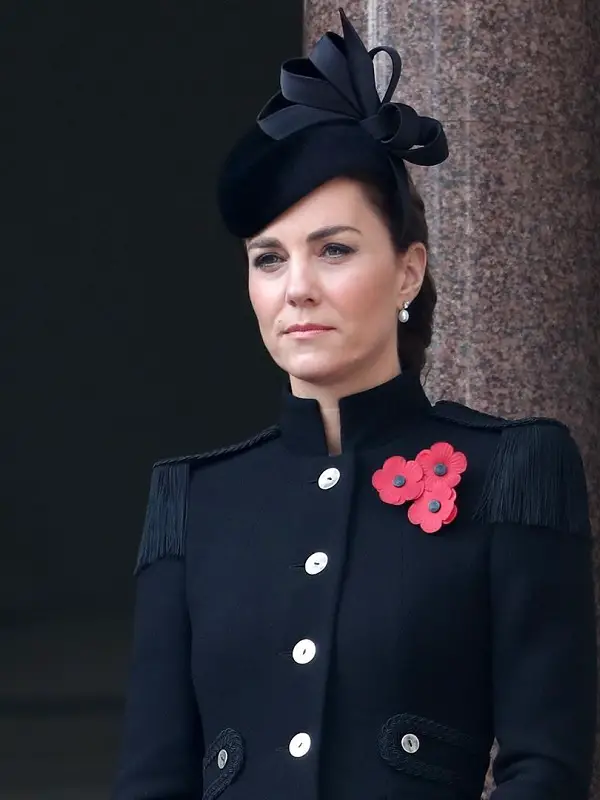 The Duchess of Cambridge black Catherine Walker Military-Style Coat