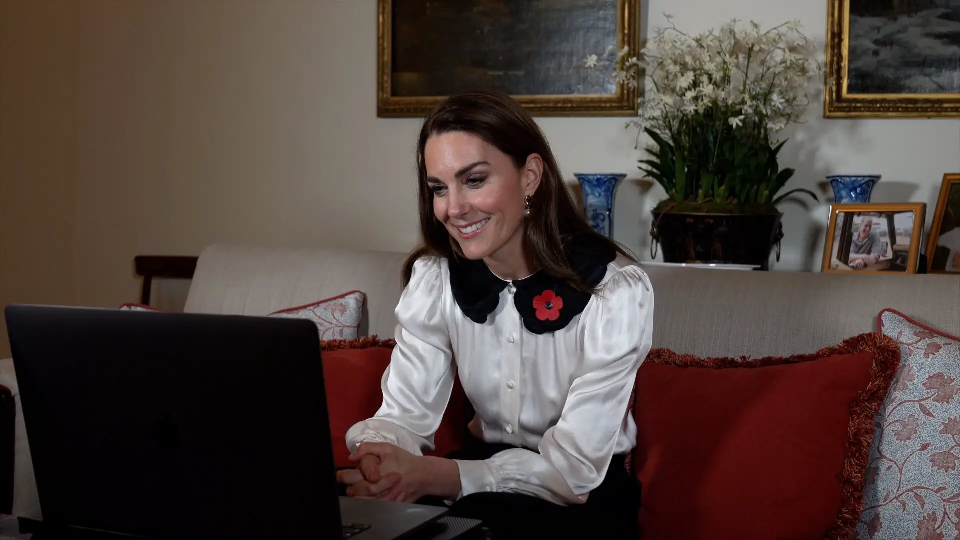 The Duchess of Cambridge made a virtual call to the armed forces families in remembrance week