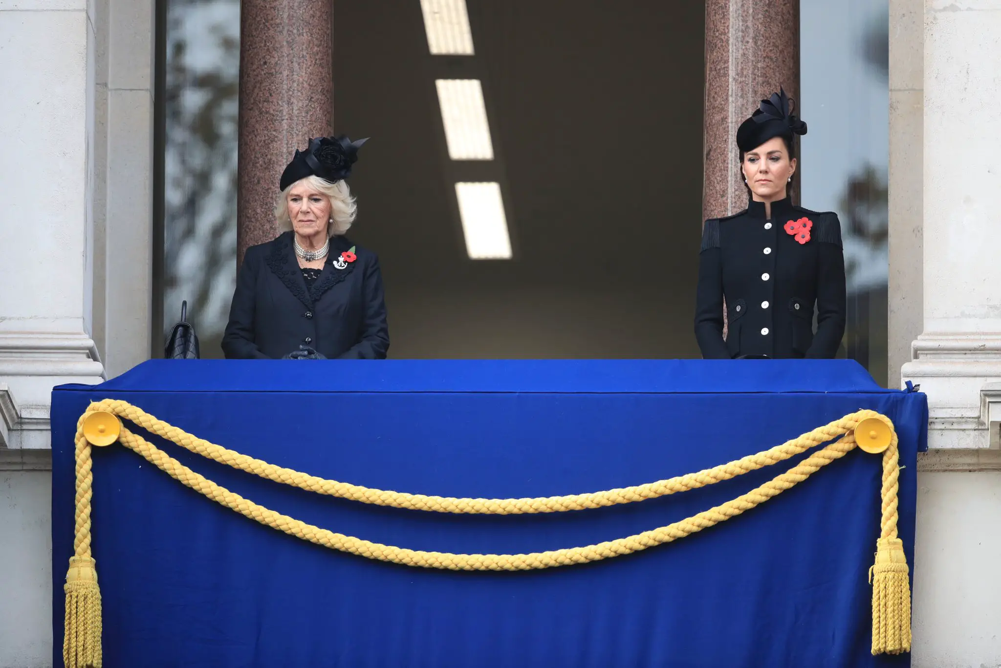 The Duchess of Cambridge and Duchess of Cornwall watched the Remembrance Sunday Service from balcony