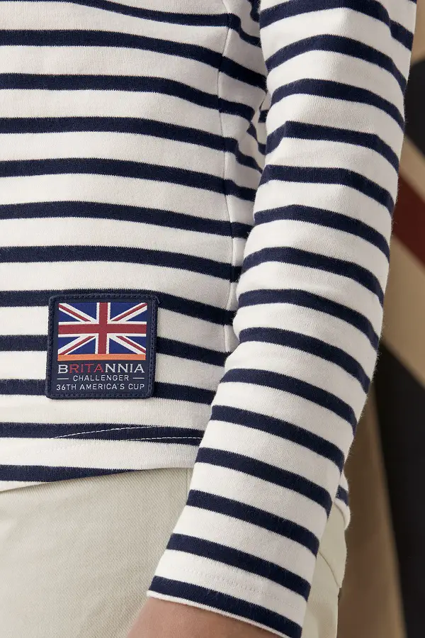 The Duchess of Cambridge wore Britannia Belstaff's Striped Long-sleeved T-shirt