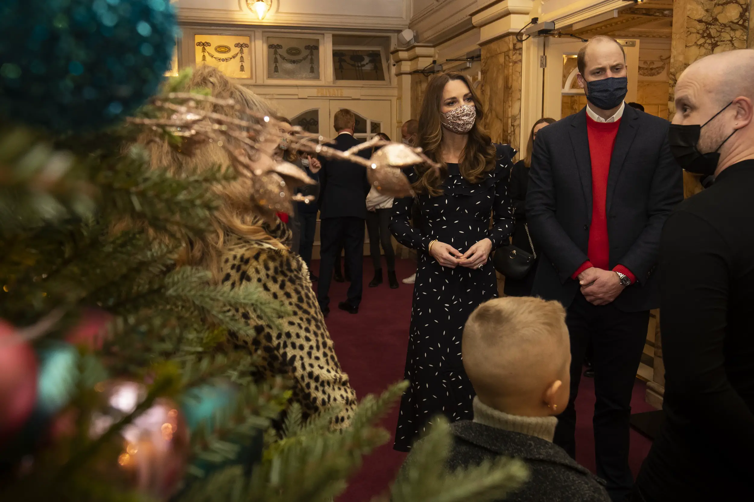 During the interval of tonight's special performance of The National Lottery’s Pantoland at The Palladium, The Duke and Duchess met a small number of key worker families to hear more about their experiences over the past year