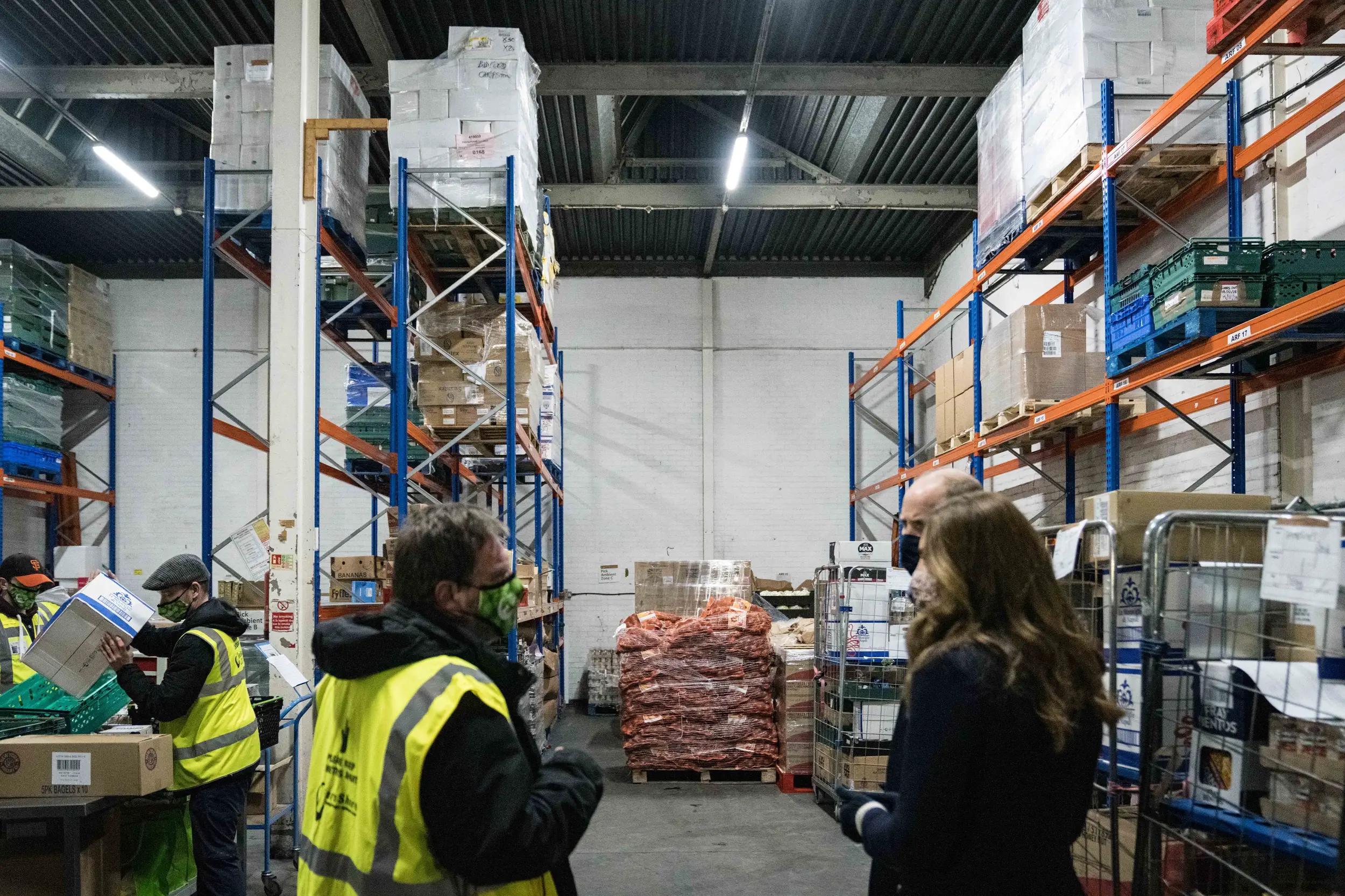 The Duke and Duchess of Cambridge visited FareShare a food charity in Manchster during Royal Train Tour