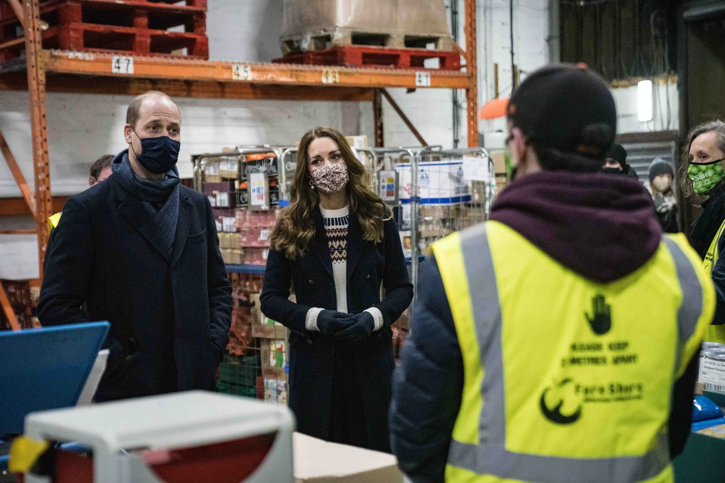 The Duke and Duchess of Cambridge at Fareshare in Manchester during Royal Train Tour