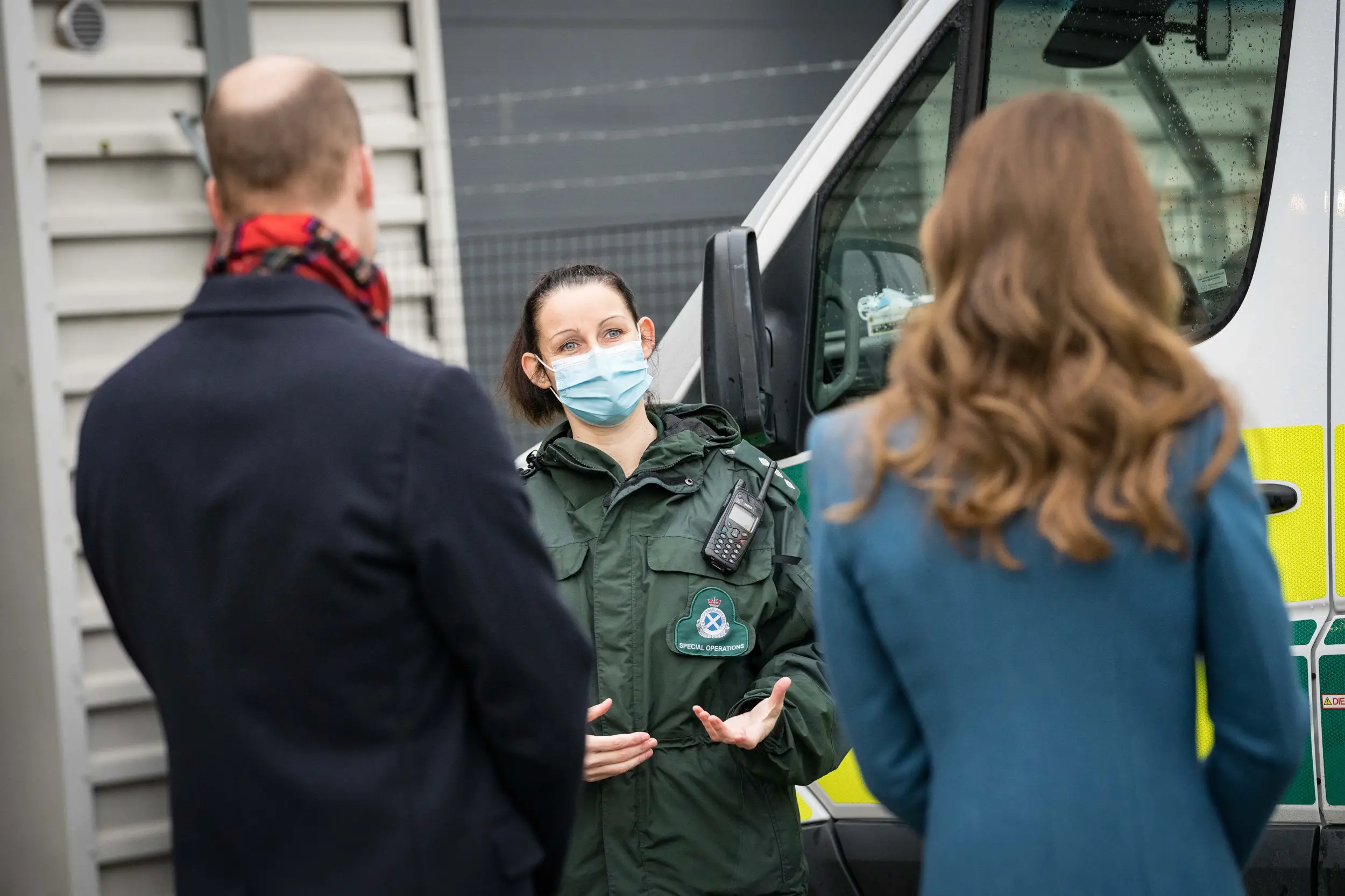 The Duke and Duchess of Cambridge thanked the Amublance Staff at Scottish Ambulance Station
