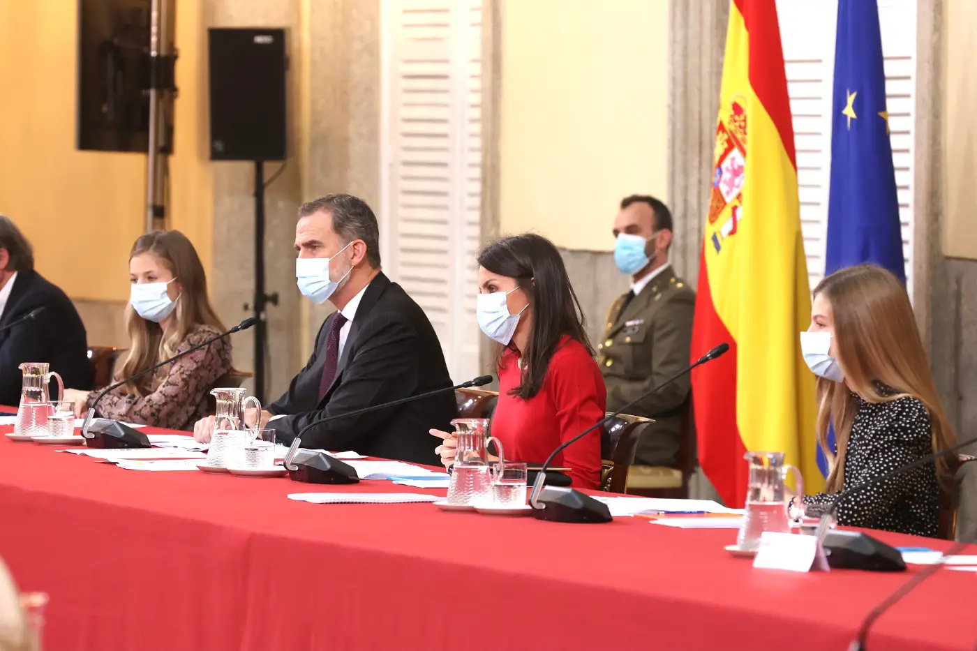 Queen Letizia of Spain at the Princess of Girona Foundation meeting
