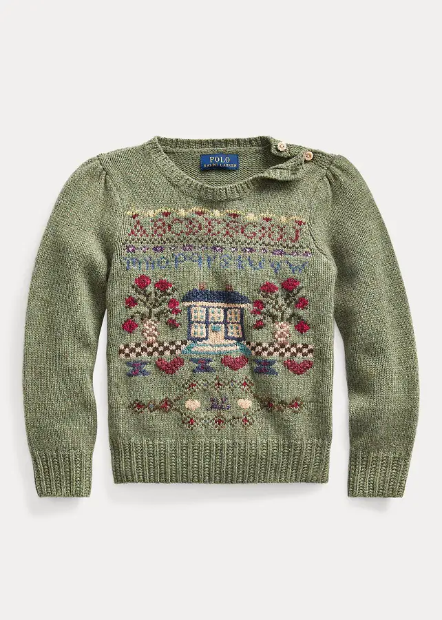 Princess Charlotte wore Ralph Lauren Intarsia Wool-Blend Sweater in 2020 Christmas Picture