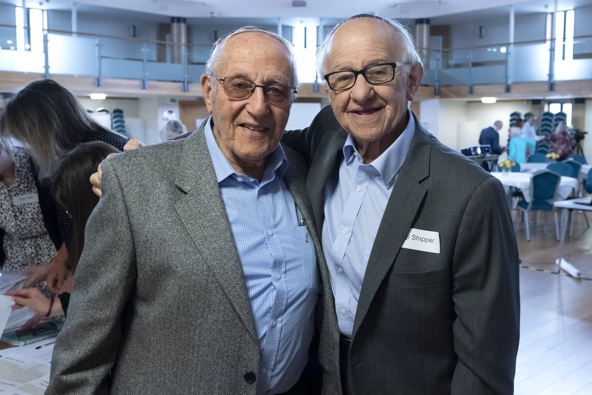 Holocaust Survivors Zigi Shipper and Manfred Goldberg during a Holocaust Memorial event