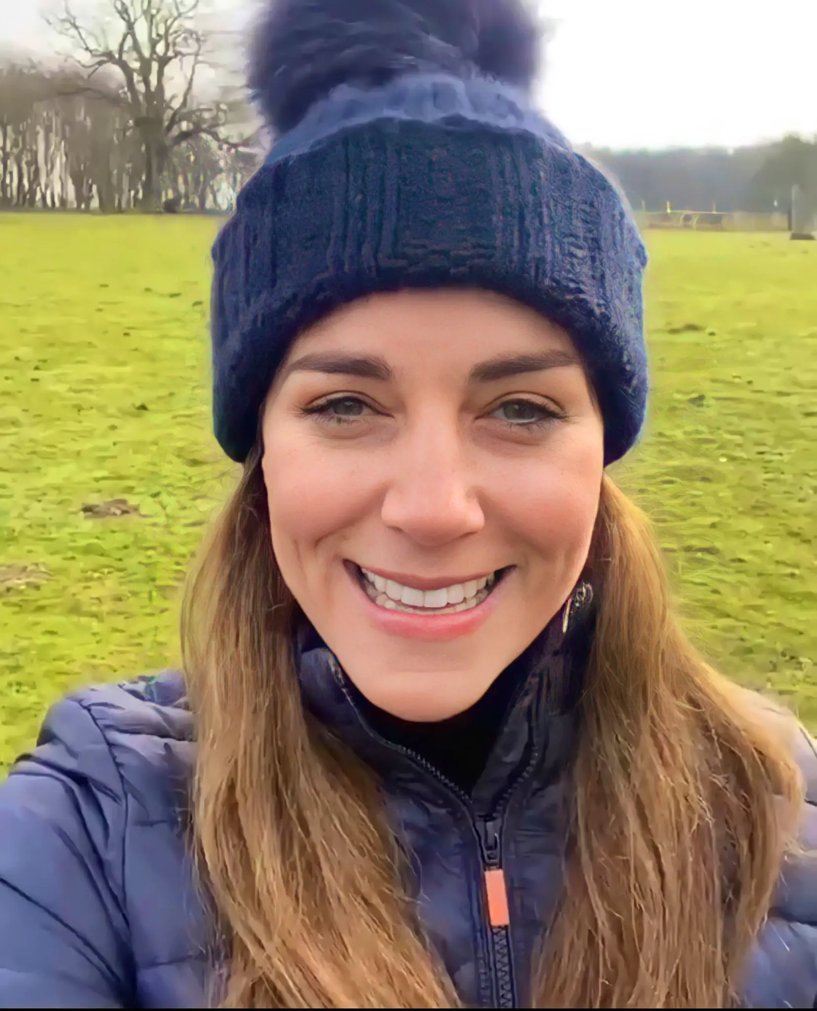 The Duchess of Cambridge donned a bobble hat to record her first selfie video