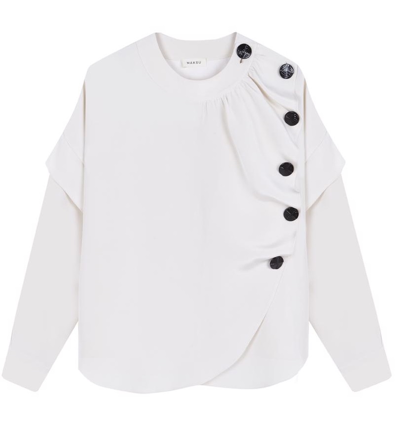 Queen Letizia of Spain wore Maksu Fontana Blouse at the 2021 Military Easter Parade